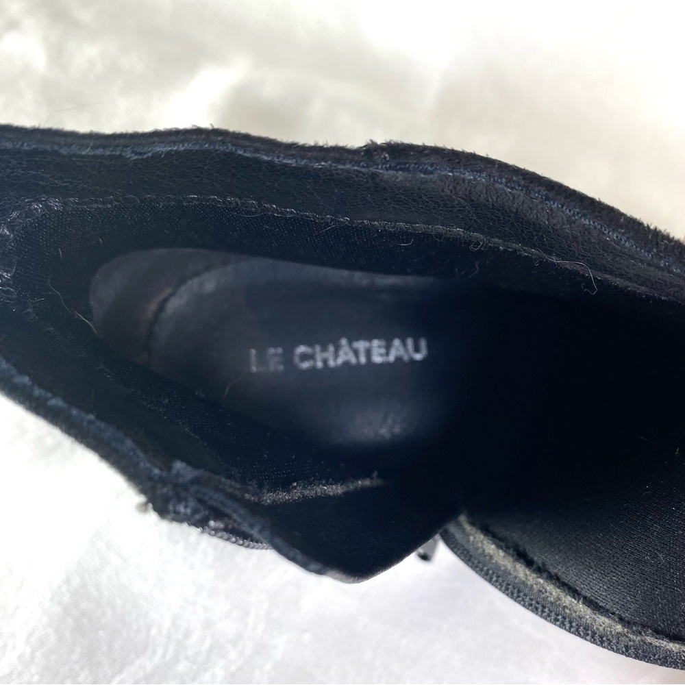 Le Chateau Leather Black Ankle Chelsea Boots Sz 7 Western Feminine Basic EUC - Picture 8 of 9